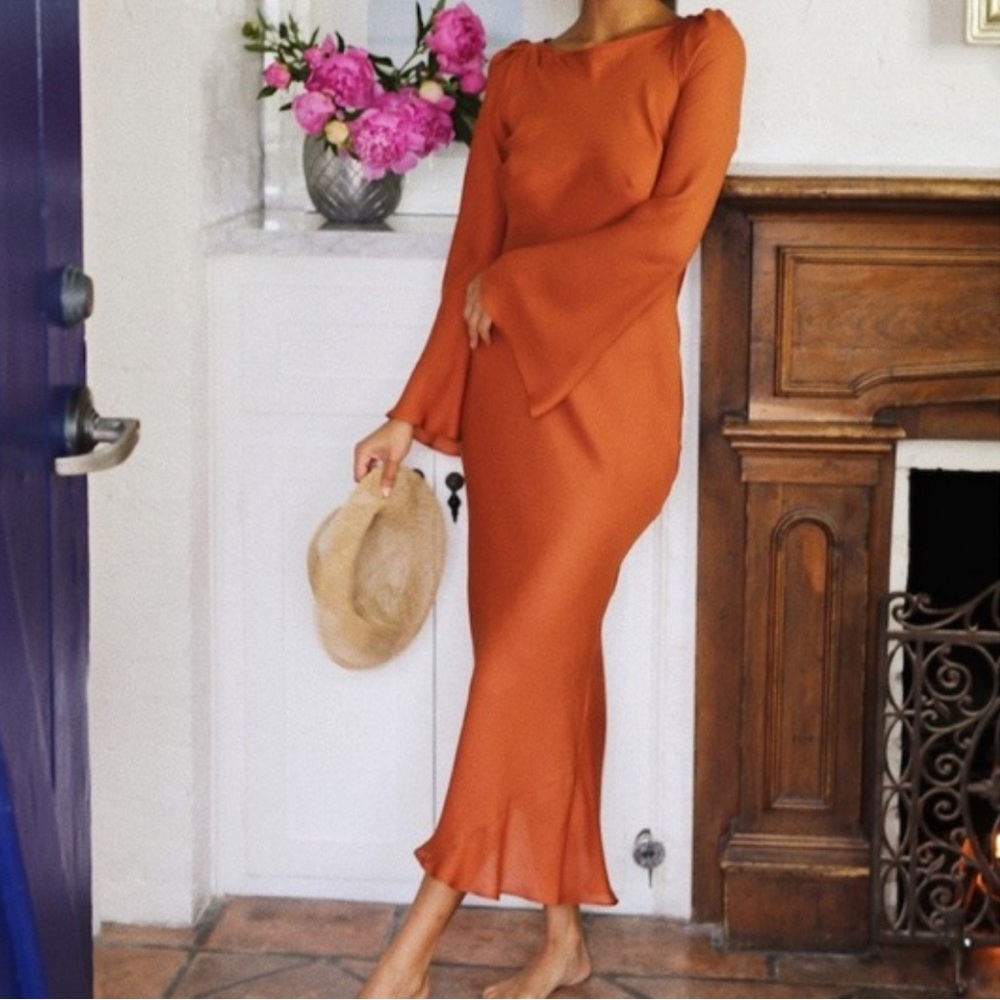 NWT Stone Cold Fox Montague Gown in Burnt Orange 0
